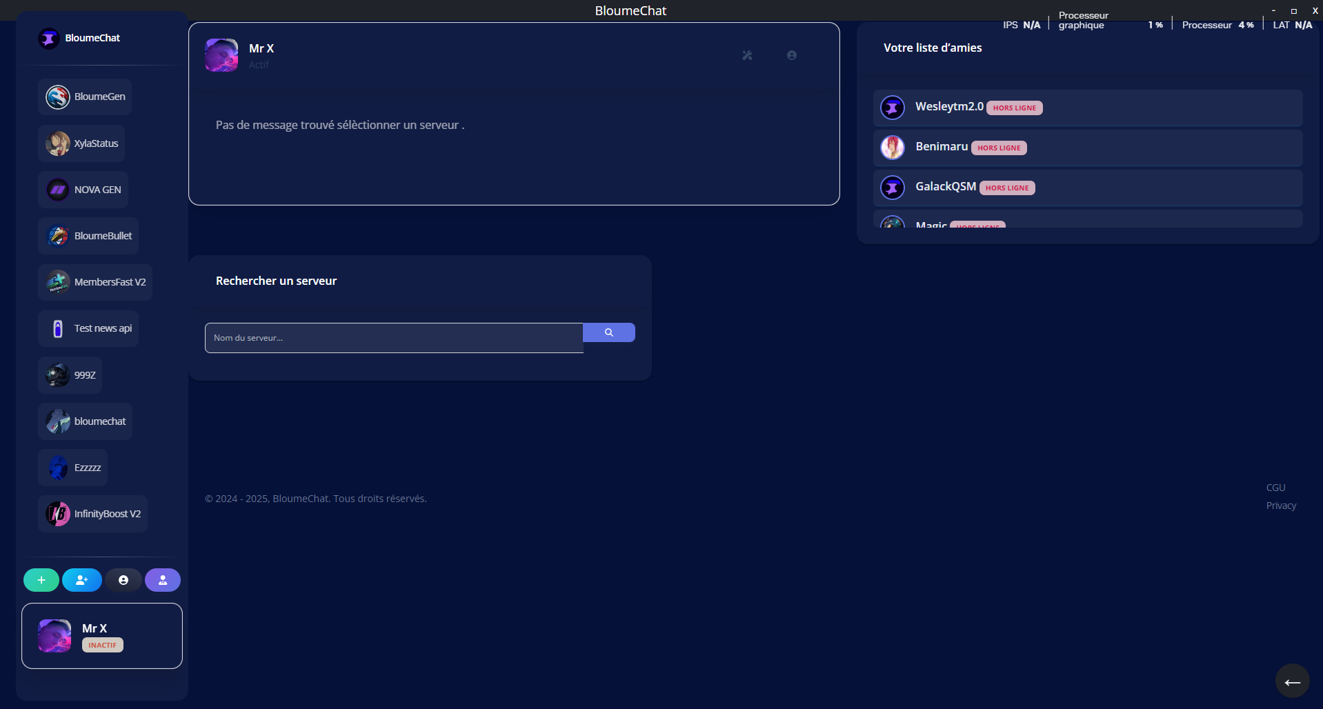 Application desktop BloumeChat