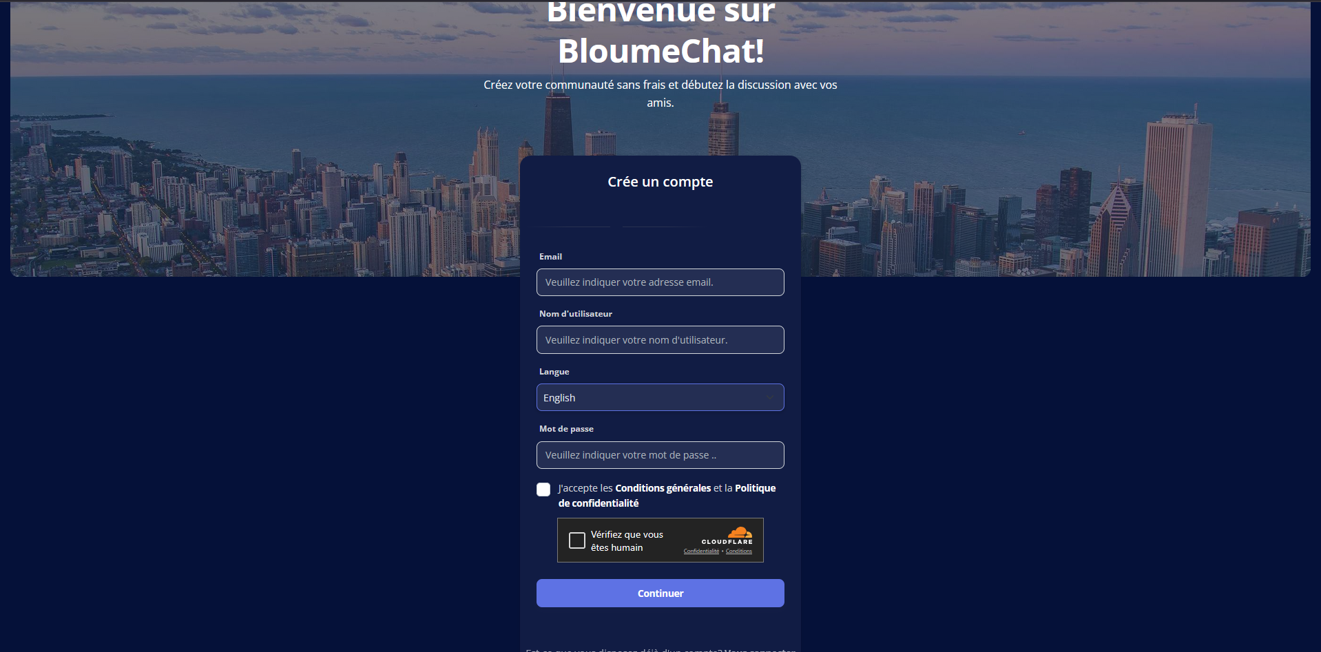 Processus d'inscription